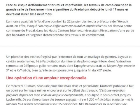 Les travaux pour sécuriser l’ancienne mine du Pradal, dans le Biterrois